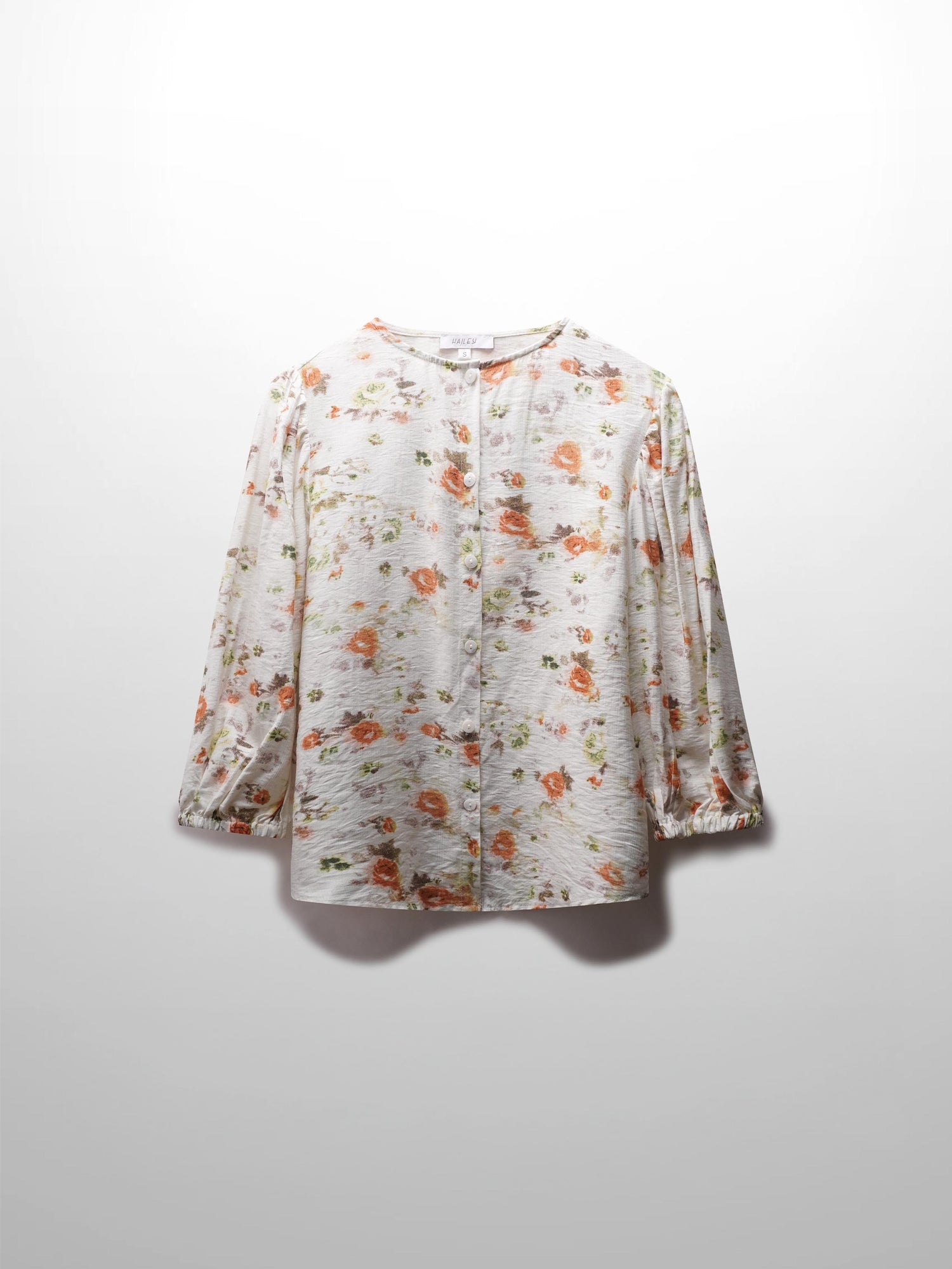 Puff Sleeve Button Down Blouse-Autumn Floral