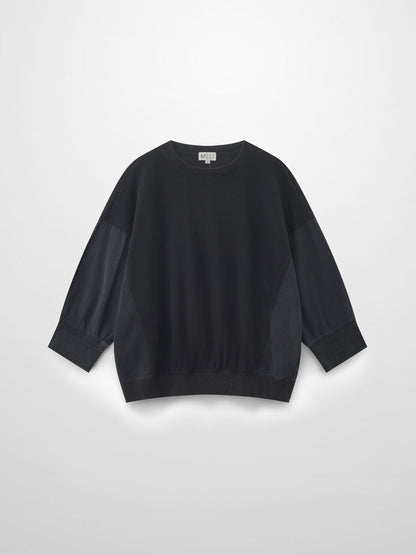 Washed Dolman Bomber Tee-Black