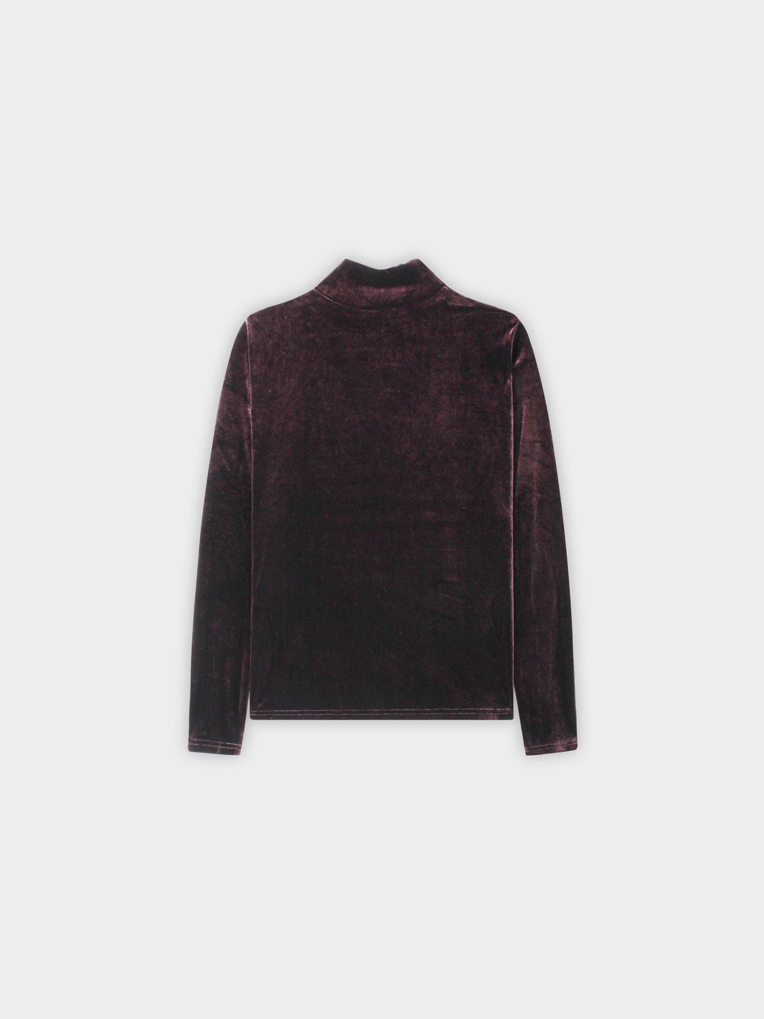 Velour Mock Neck Turtleneck-Brown