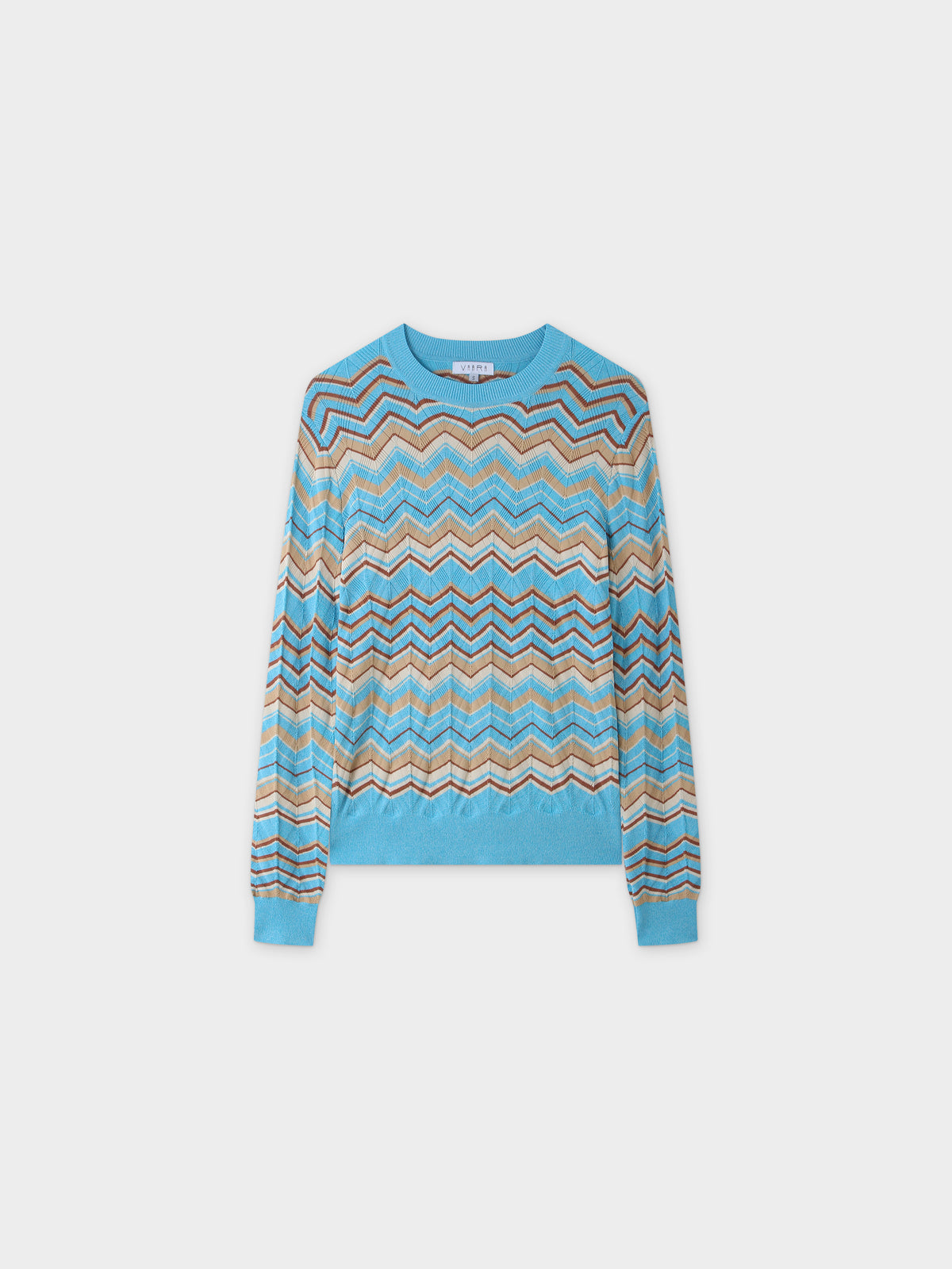 Wave Stripe Sweater-Tan/Blue