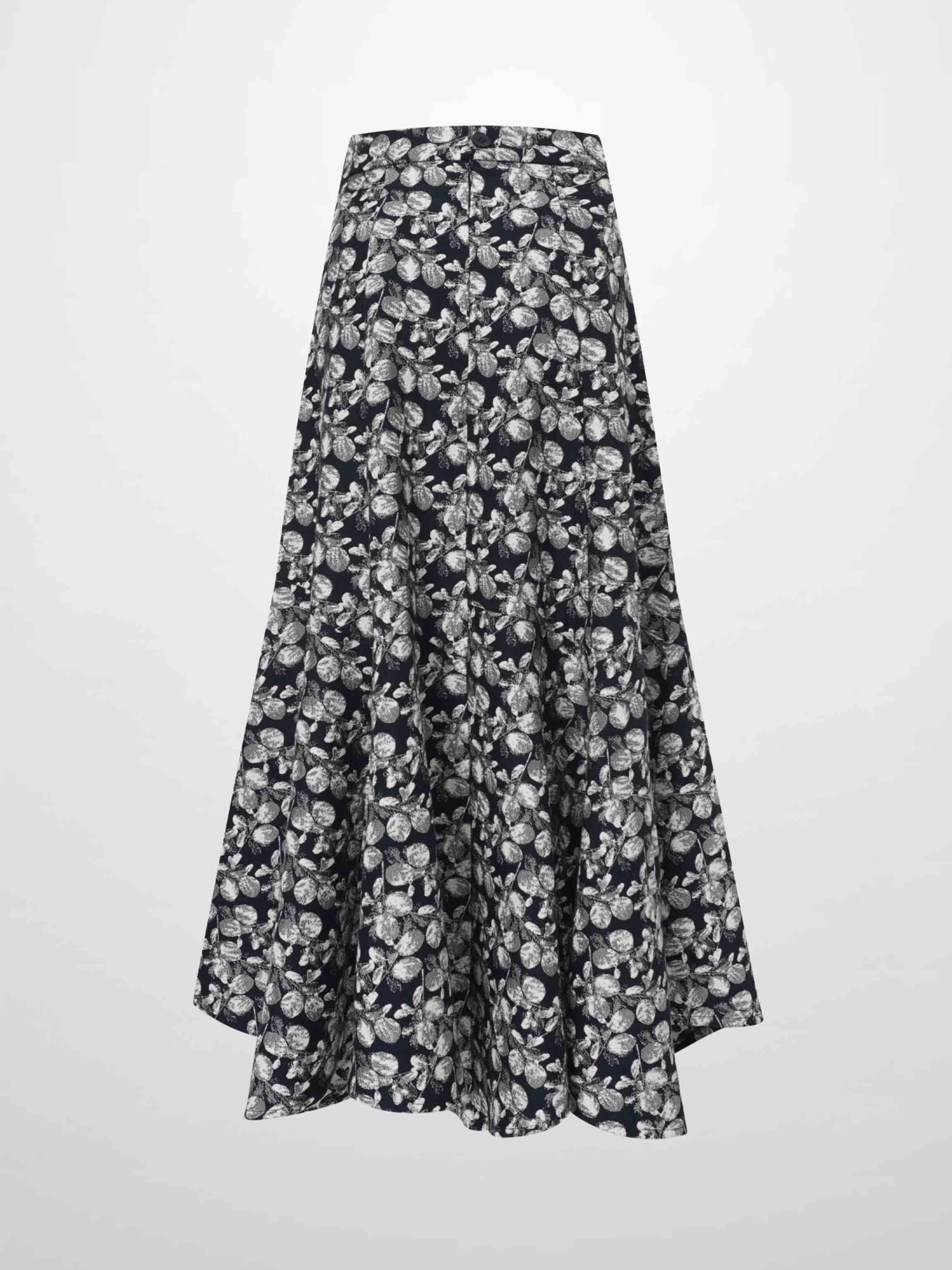 The Olivia Skirt-Black/White Floral