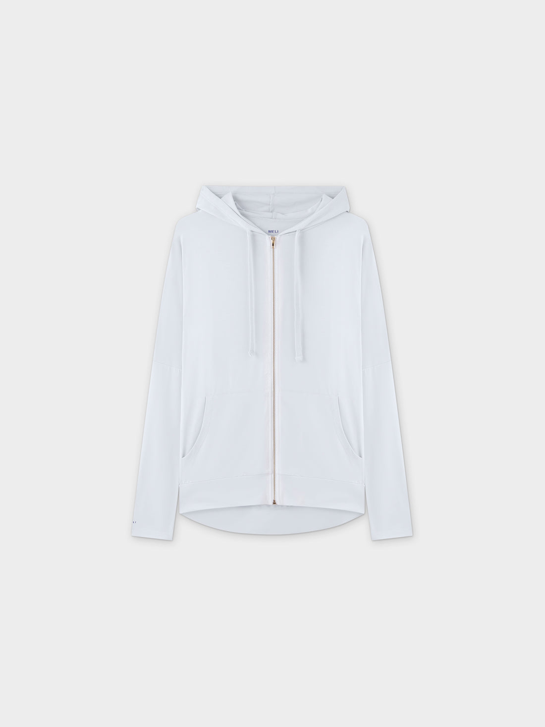 SUDADERA CON CREMALLERA Y CAPUCHA-BLANCO