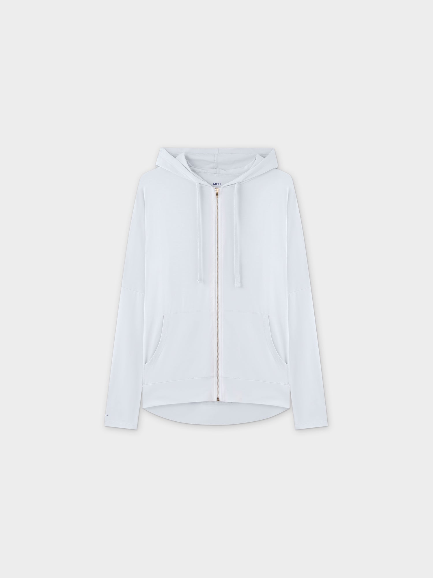 SUDADERA CON CREMALLERA Y CAPUCHA-BLANCO