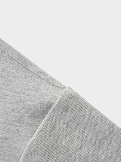 RIBBED BOTTOM T-SHIRT-HEATHERED GREY