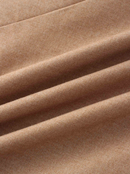 Basic A-Line Seamed Maxi Skirt-Camel