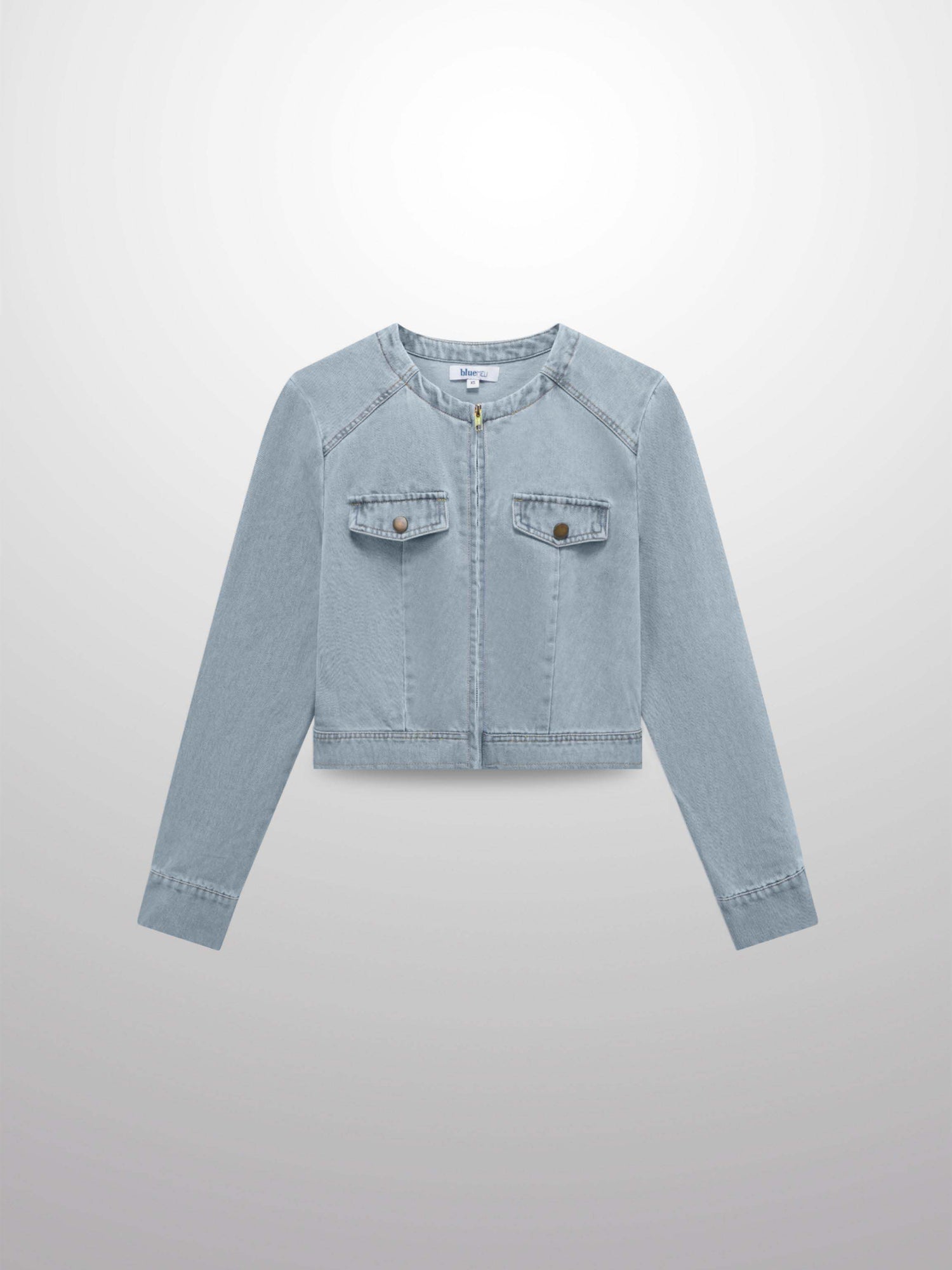 Denim Bomber Jacket-Blue