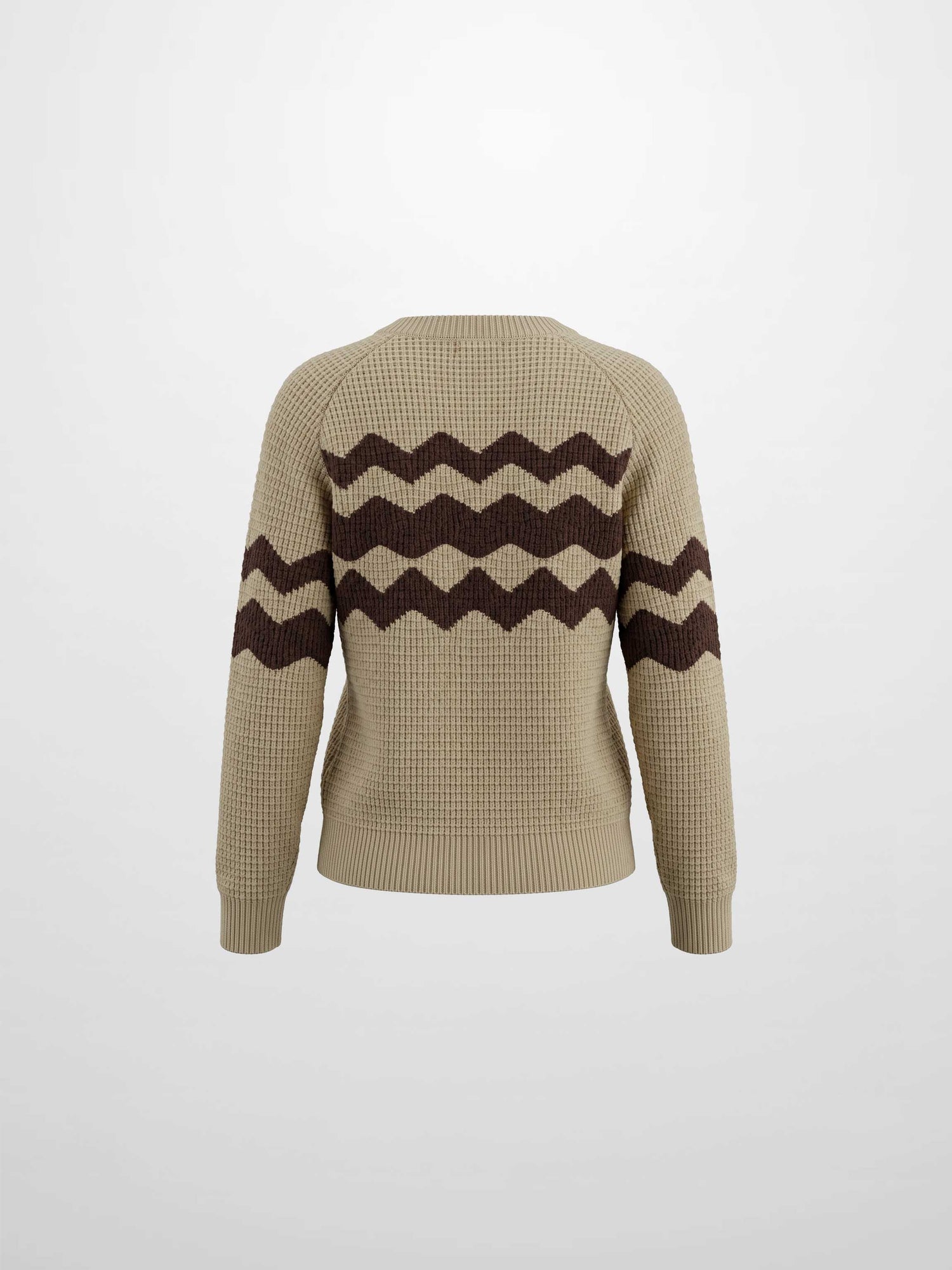 Waffle Designed Sweater - Tan/Brown