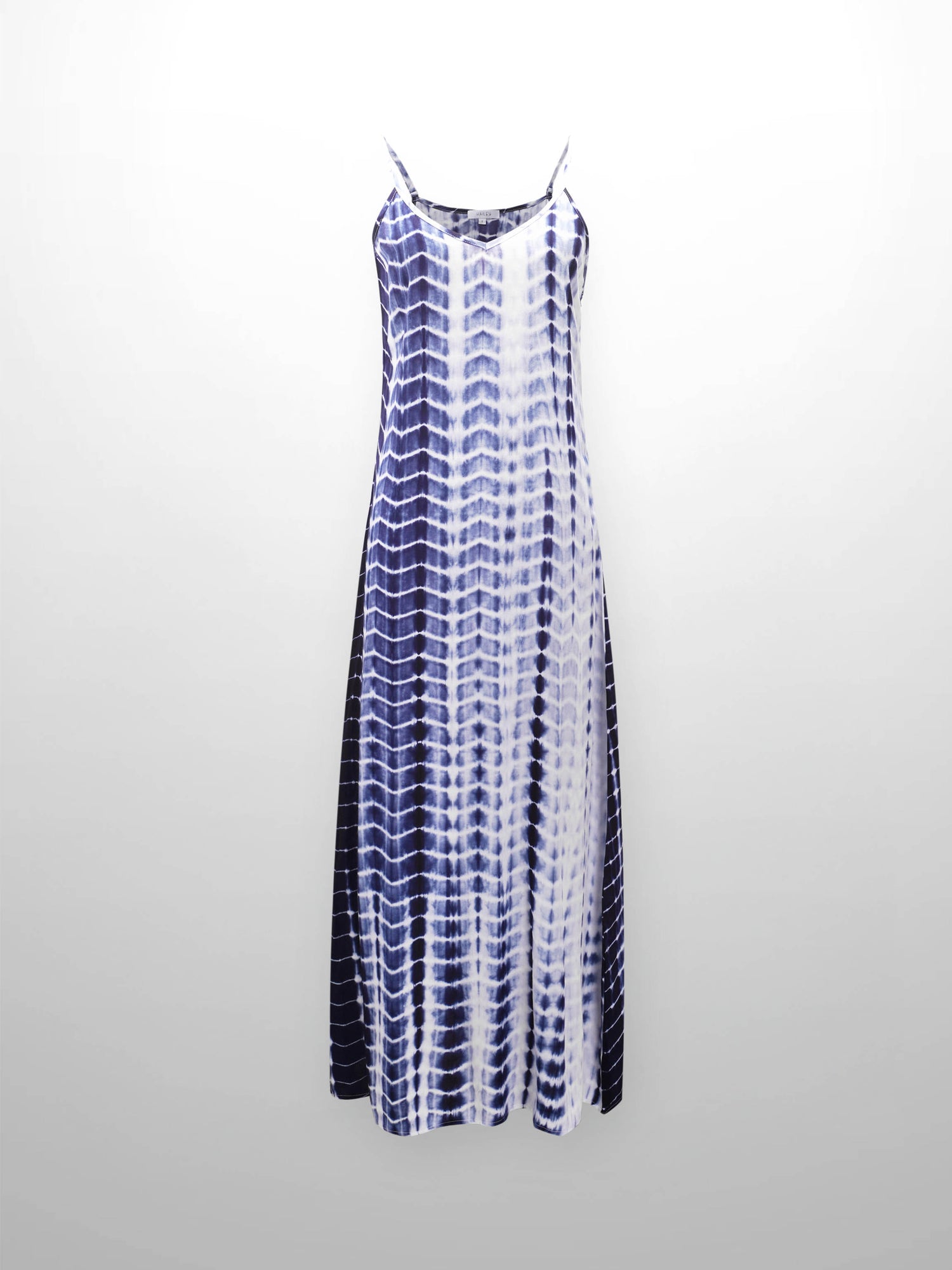 A-Line V Neck Slip Dress-Blue Tie Dye