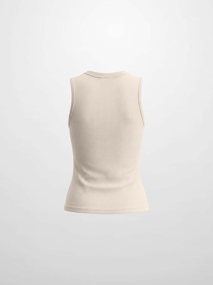 Sleeveless Basic Tee-Tan