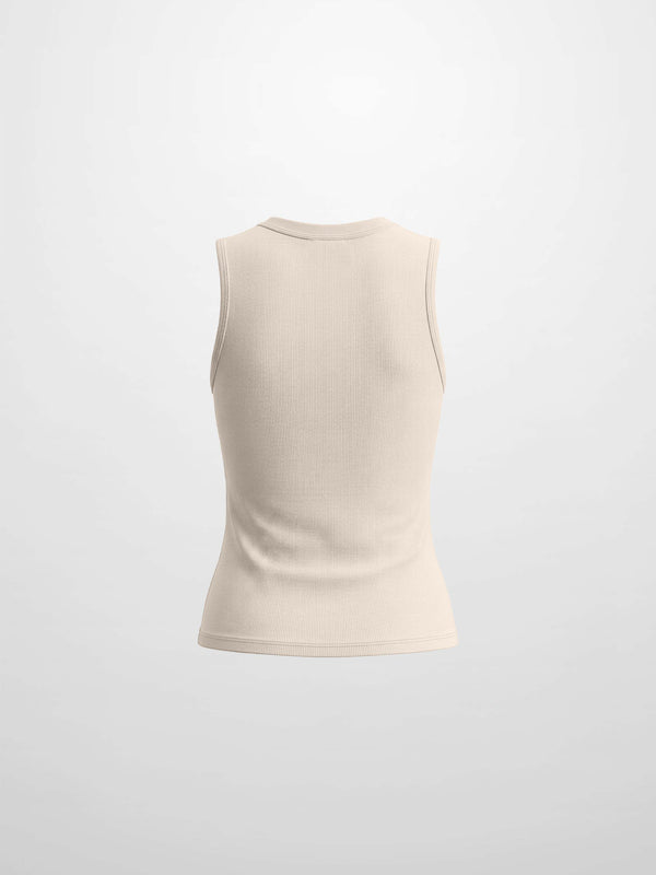 Sleeveless Basic Tee-Tan