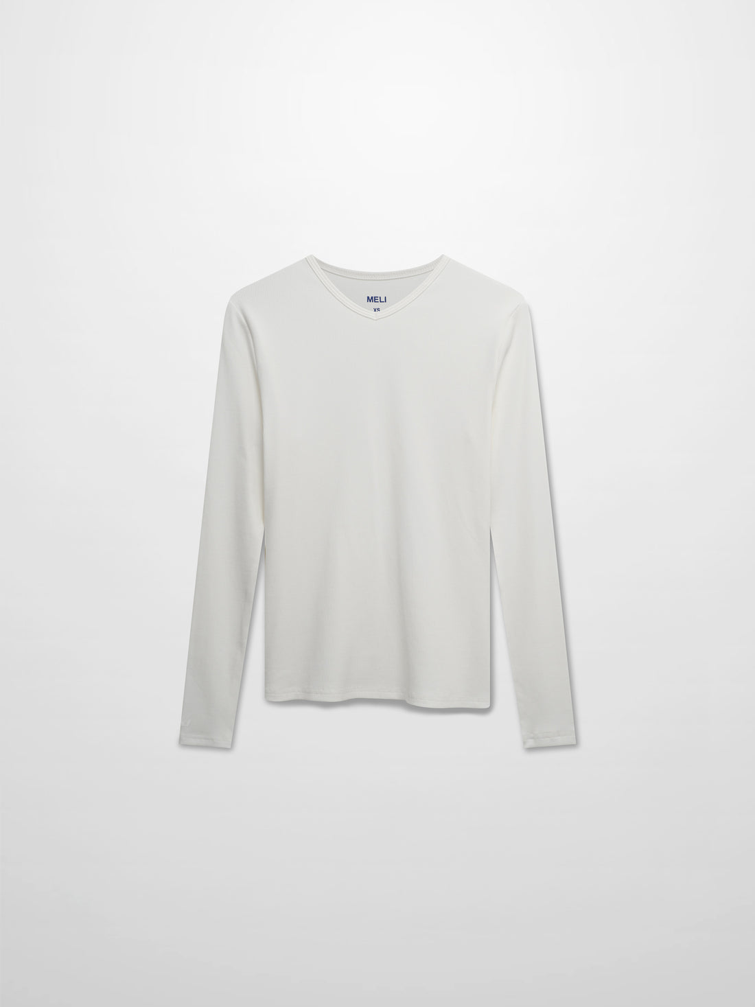 Soft Ribbed High V Tee-White