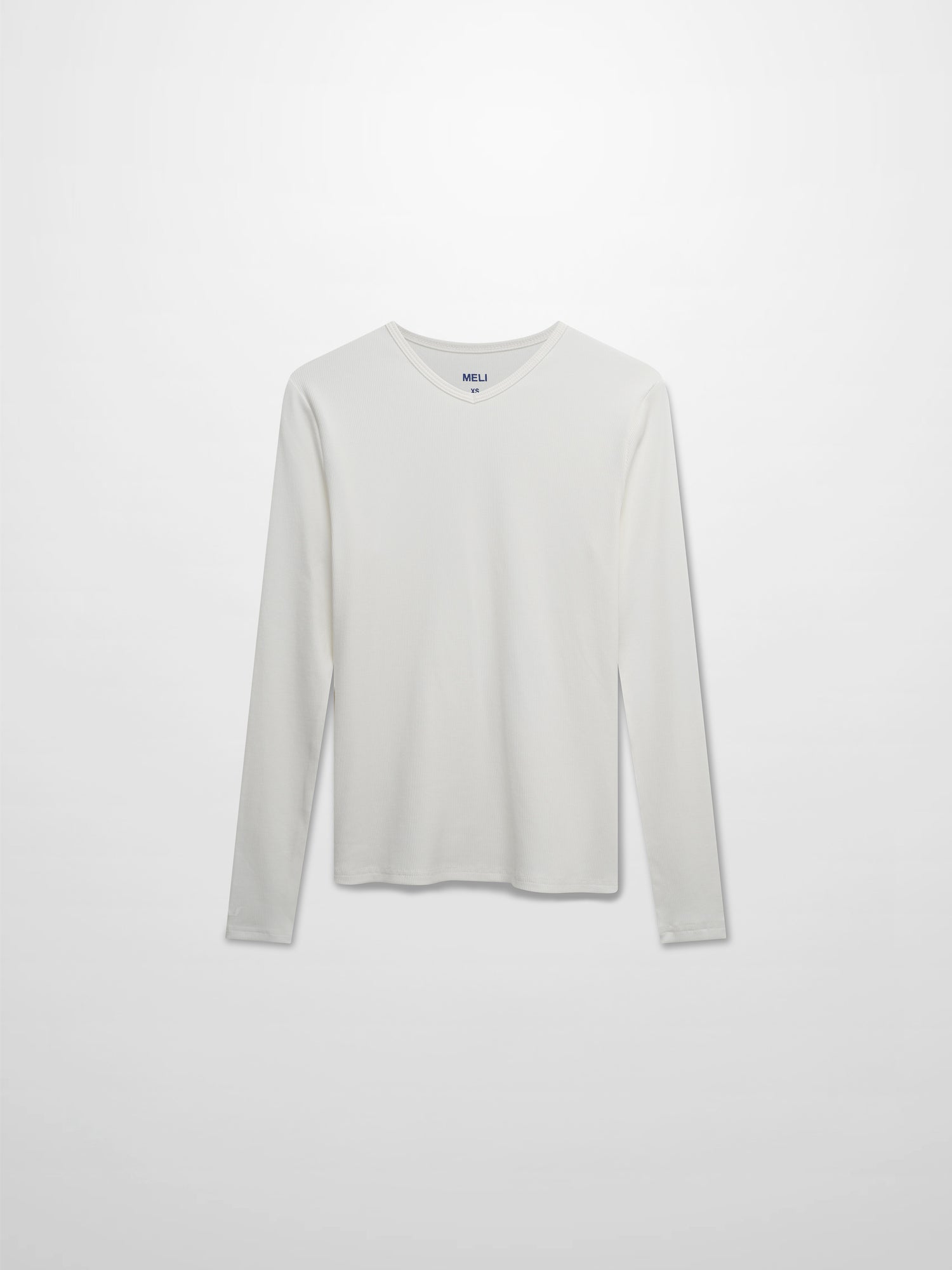 Soft Ribbed High V Tee-White