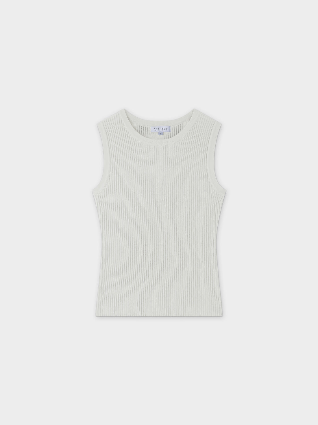 Sleeveless Ribbed Crew-White