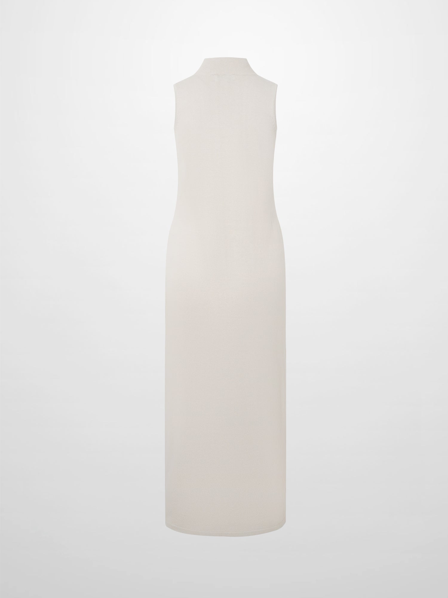 Mock Neck Sleeveless Dress - Tan