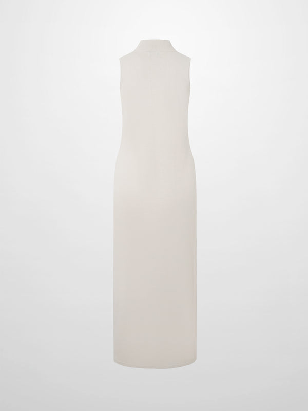 Mock Neck Sleeveless Dress - Tan