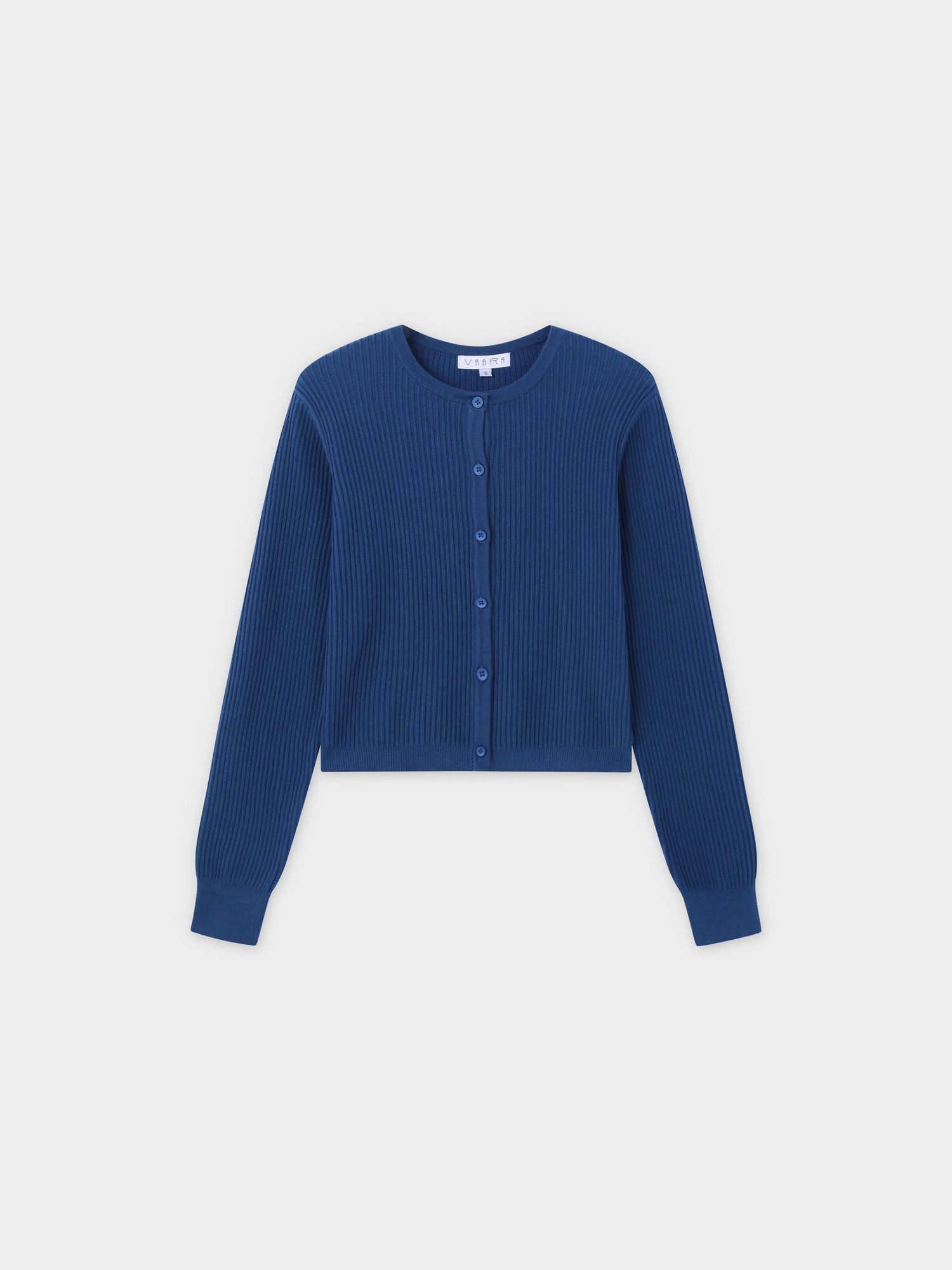 Button Down Ribbed Cardigan-Mallard Blue