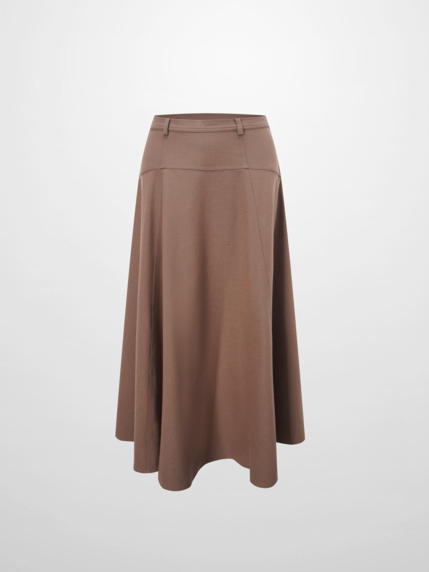 Wool Blend Yoke Skirt 26&quot;-Mocha Mousse