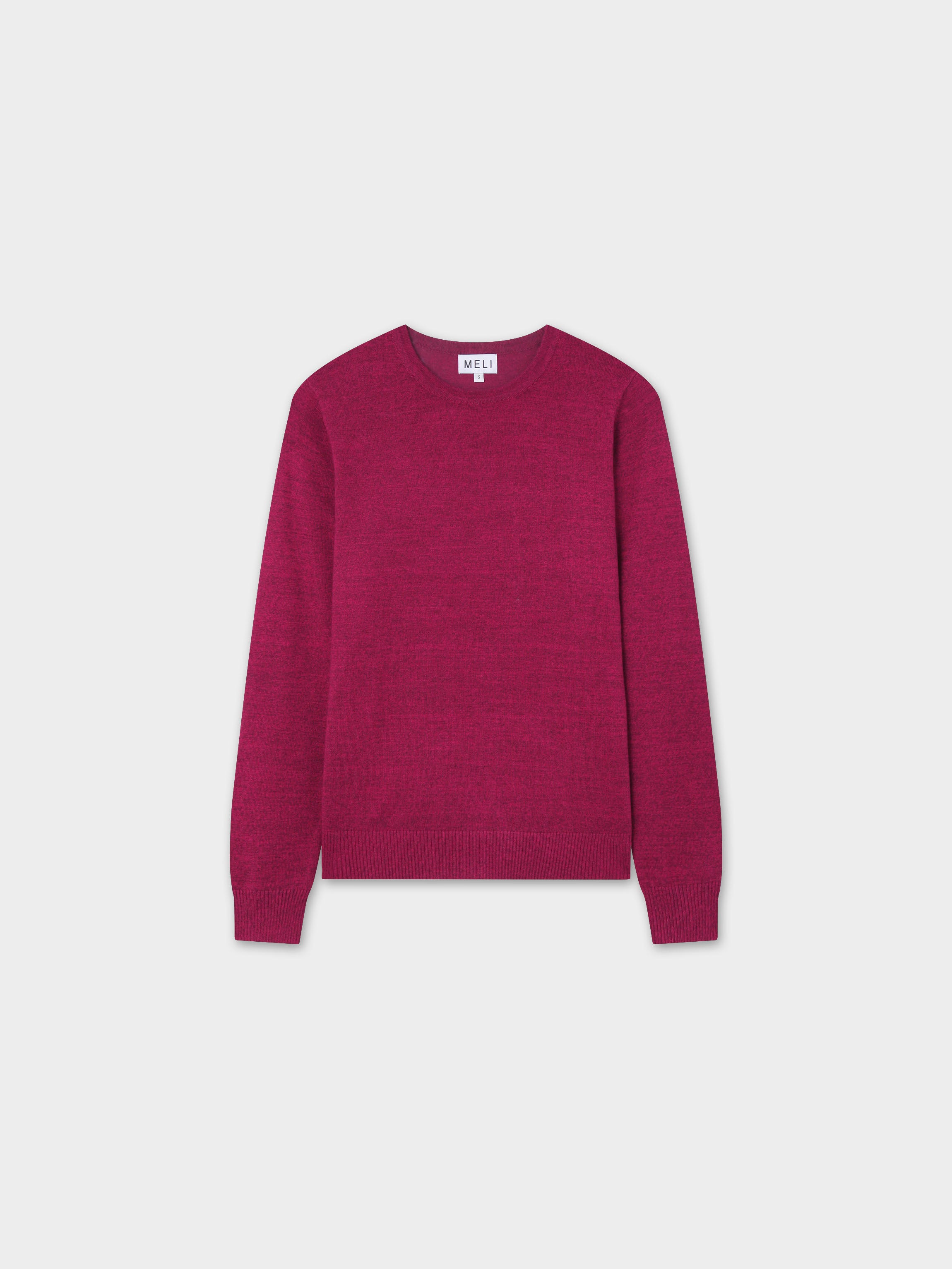 Basic Crew Sweater LS-Heathered Fuchsia