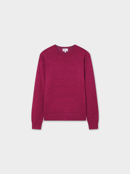 Basic Crew Sweater LS-Heathered Fuchsia
