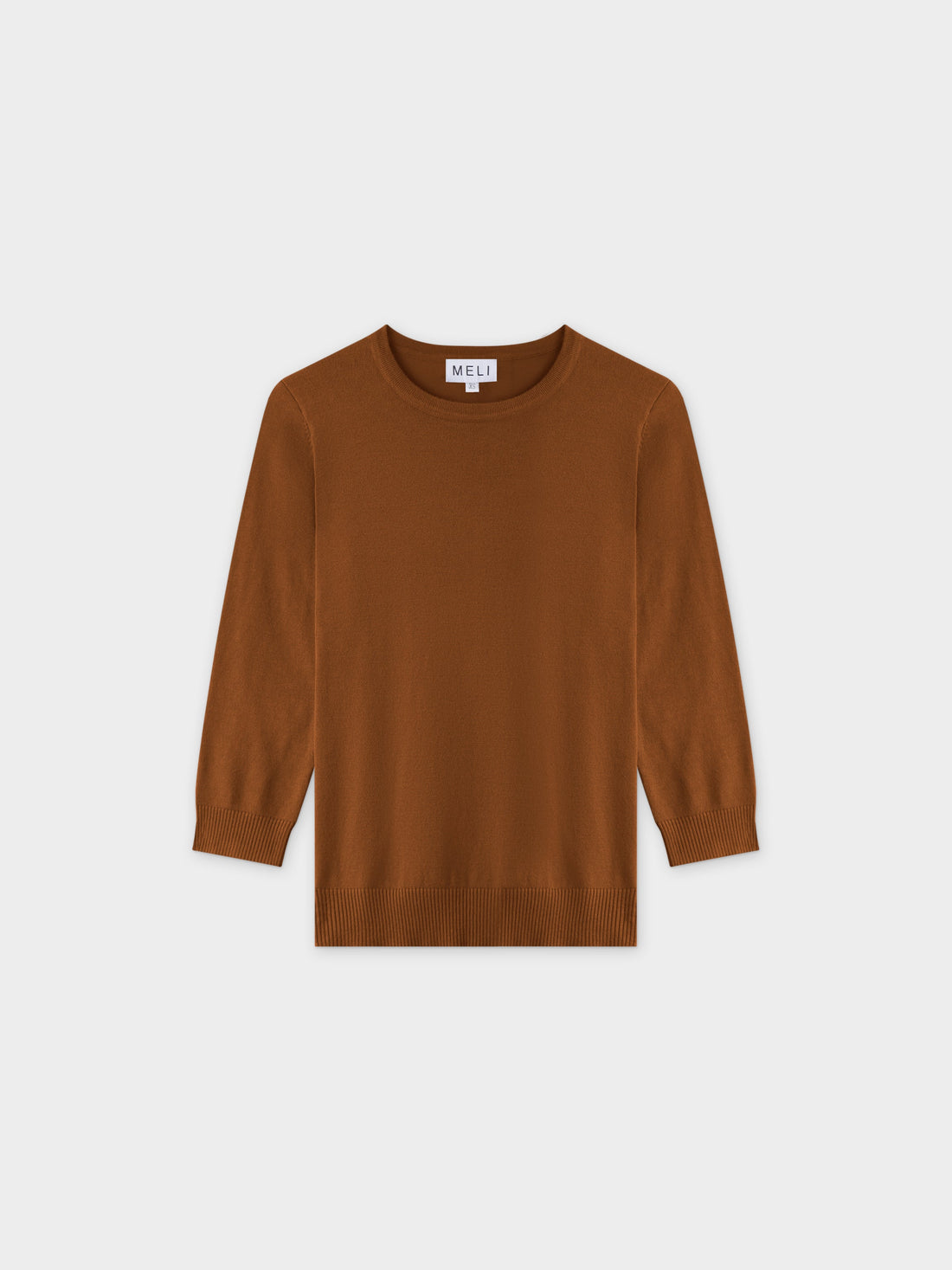 Basic Crew Sweater 3Q-Brown