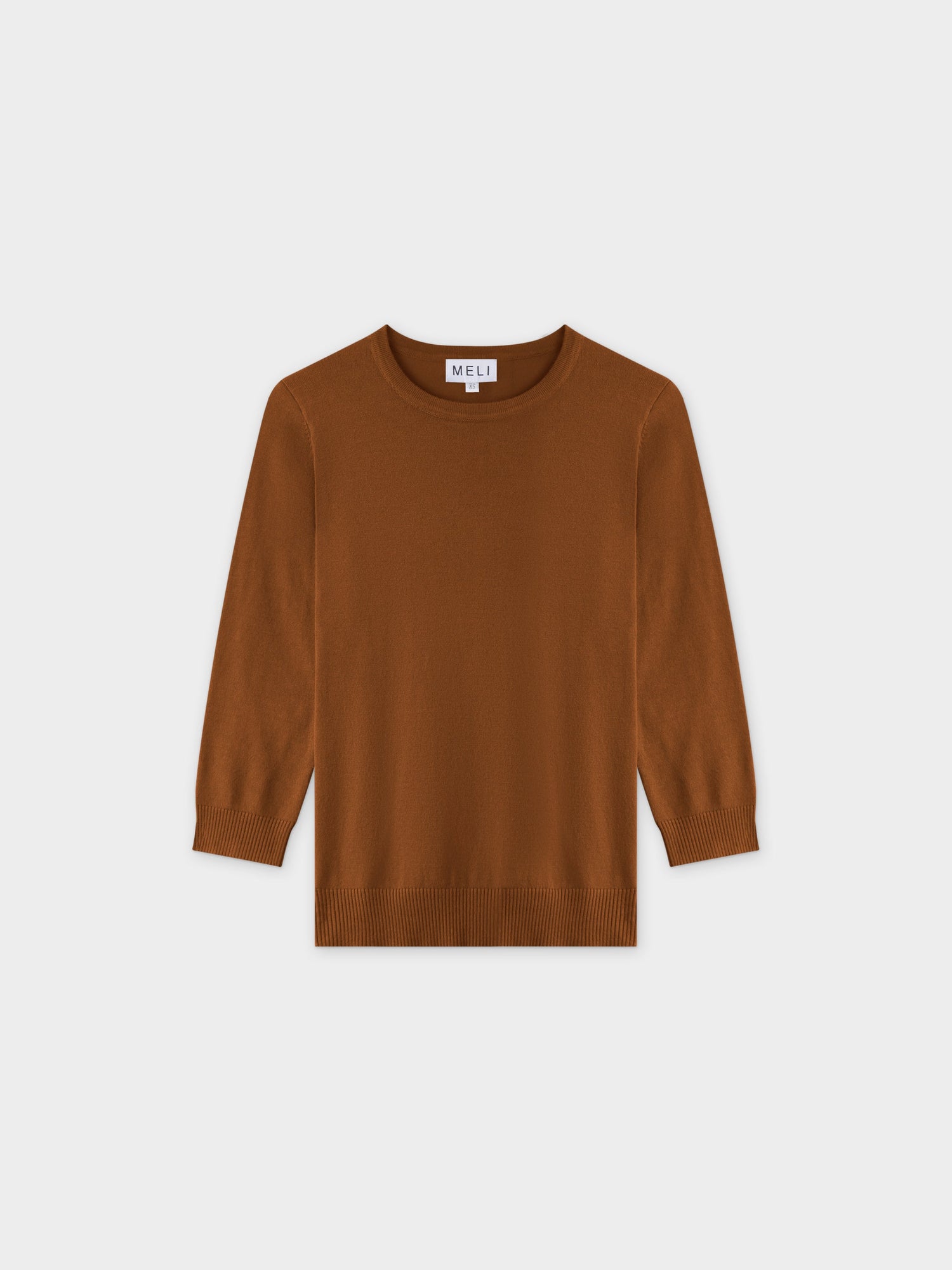 Basic Crew Sweater 3Q-Brown