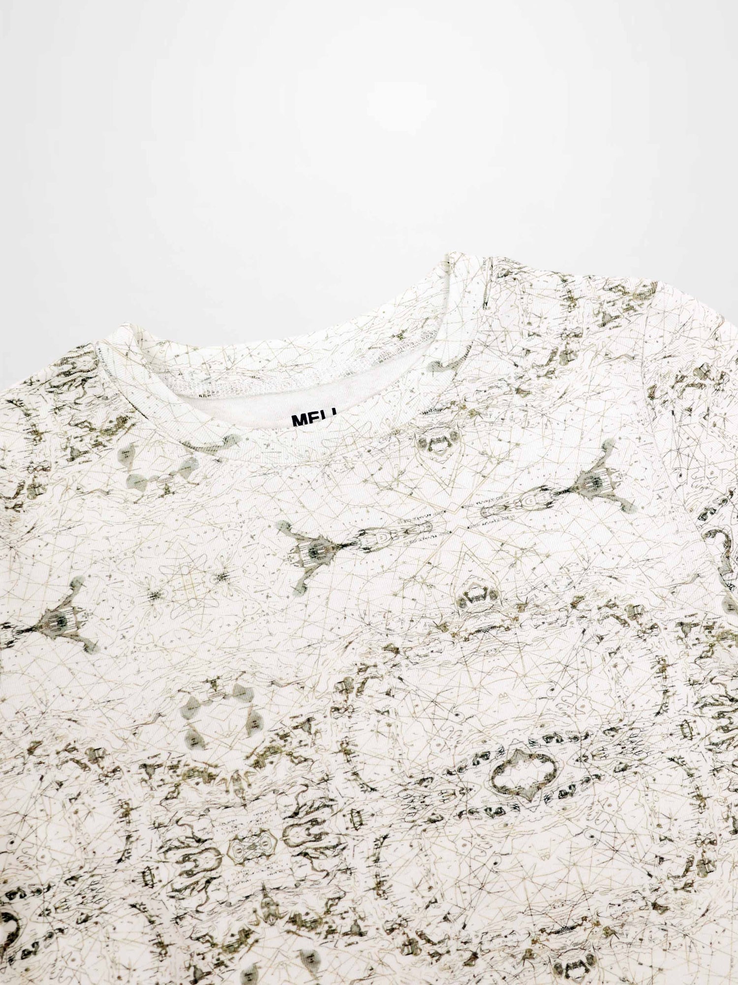 Basic Printed T-shirt-Mint World Map