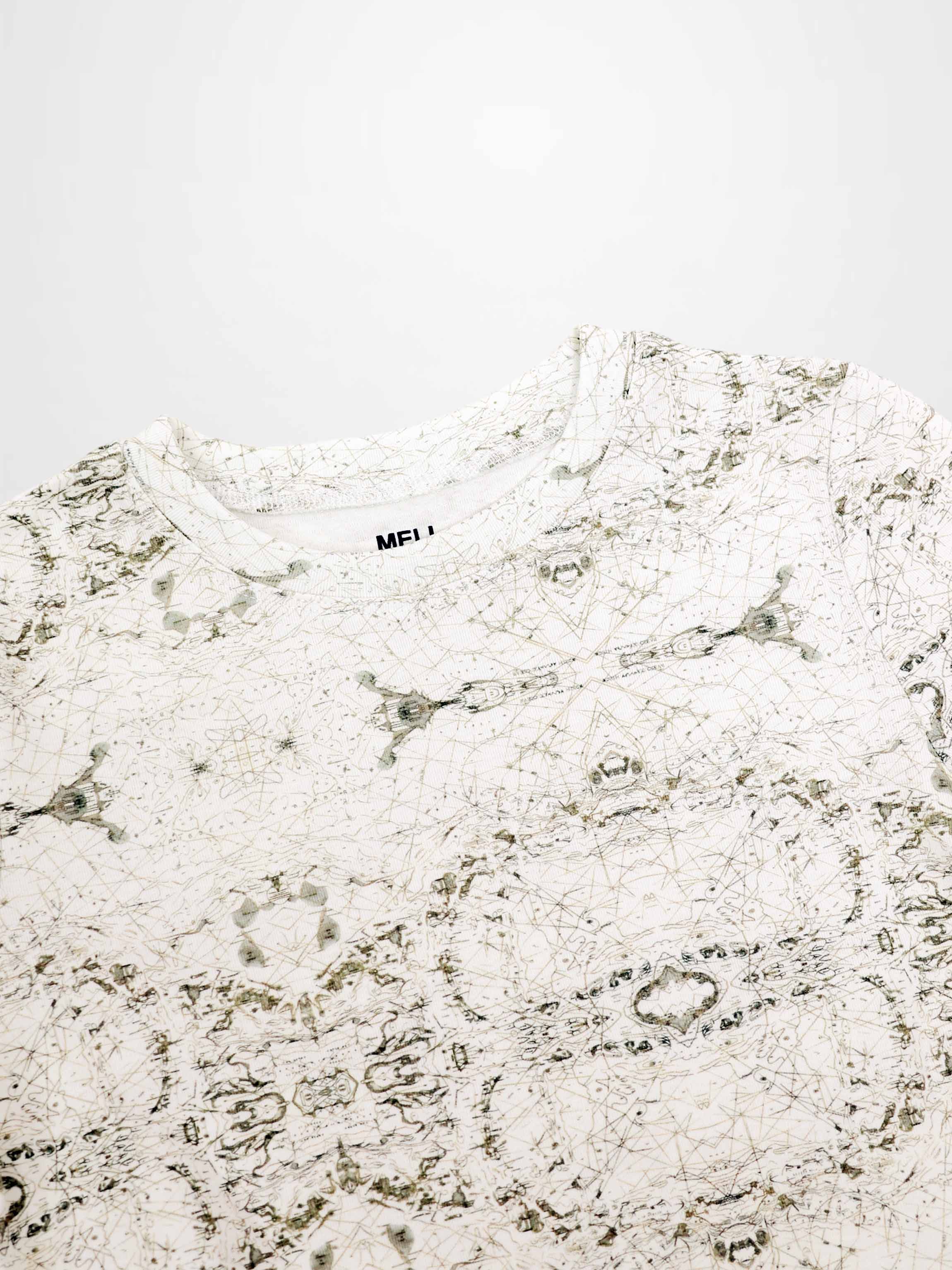 Basic Printed T-shirt-Mint World Map