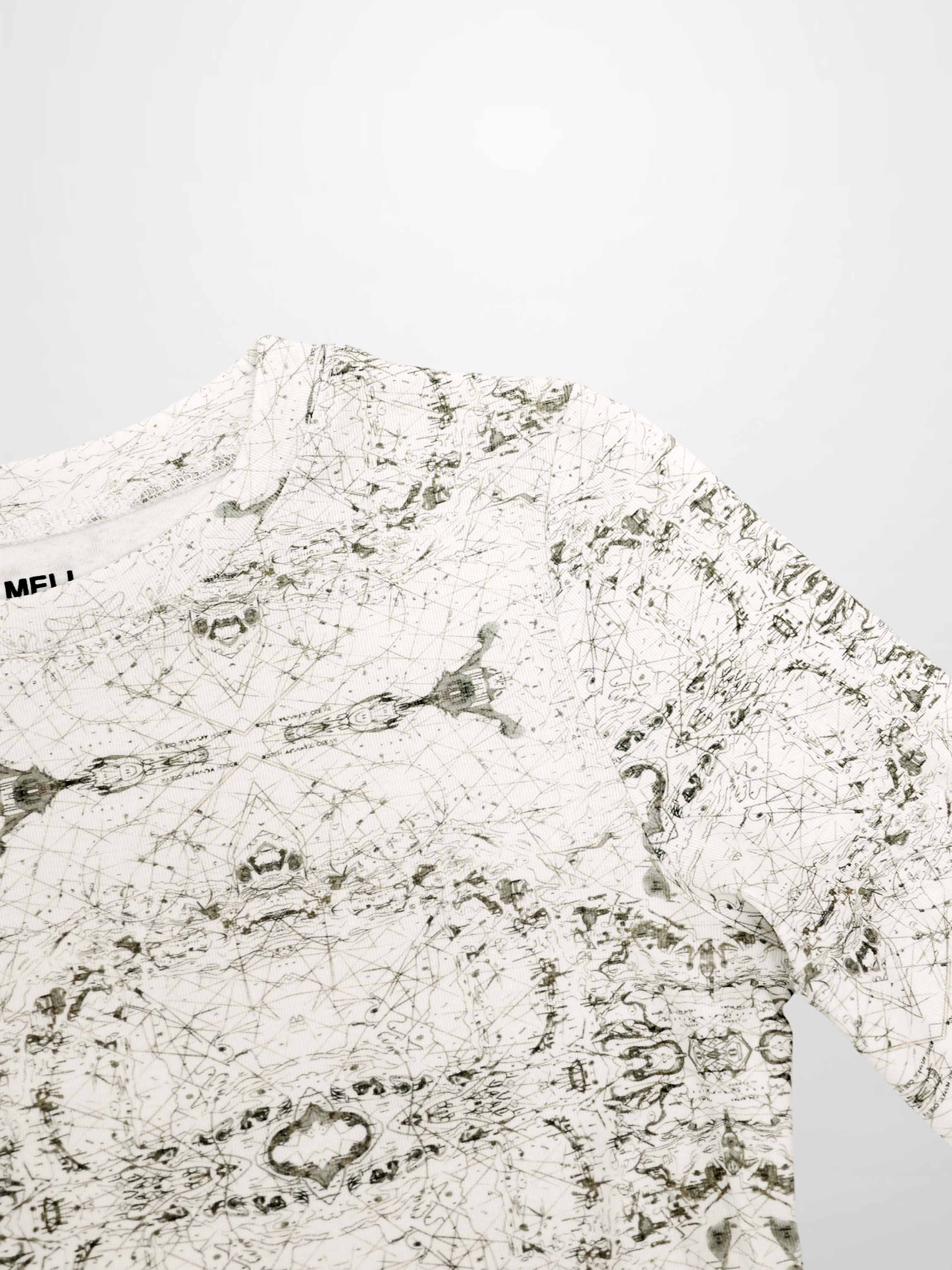 Basic Printed T-shirt-Mint World Map