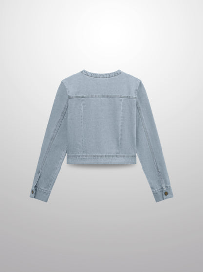 Denim Bomber Jacket-Blue