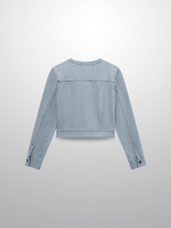 Denim Bomber Jacket-Blue