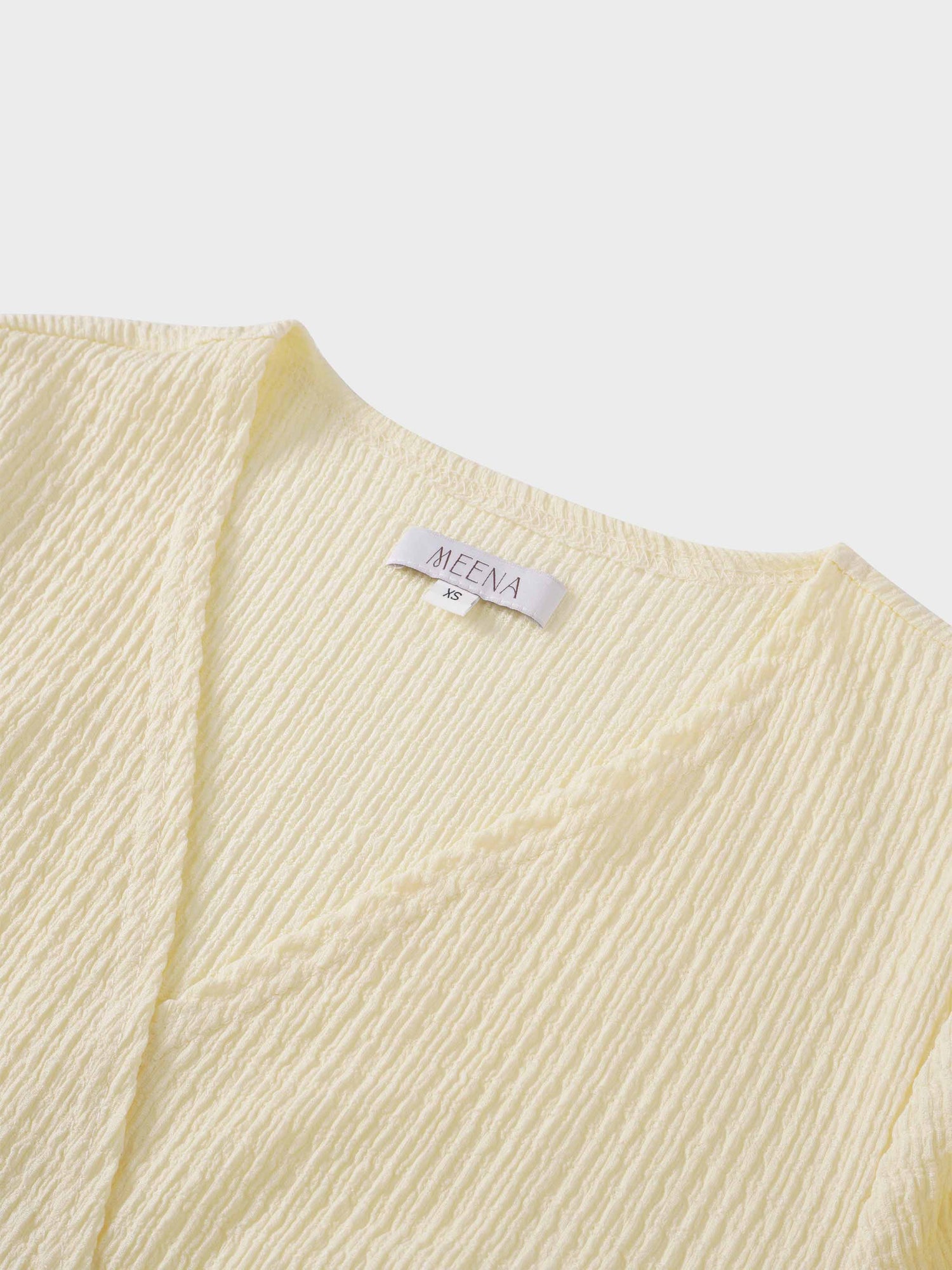 Textured Wrap Maxi Dress-Soft Yellow