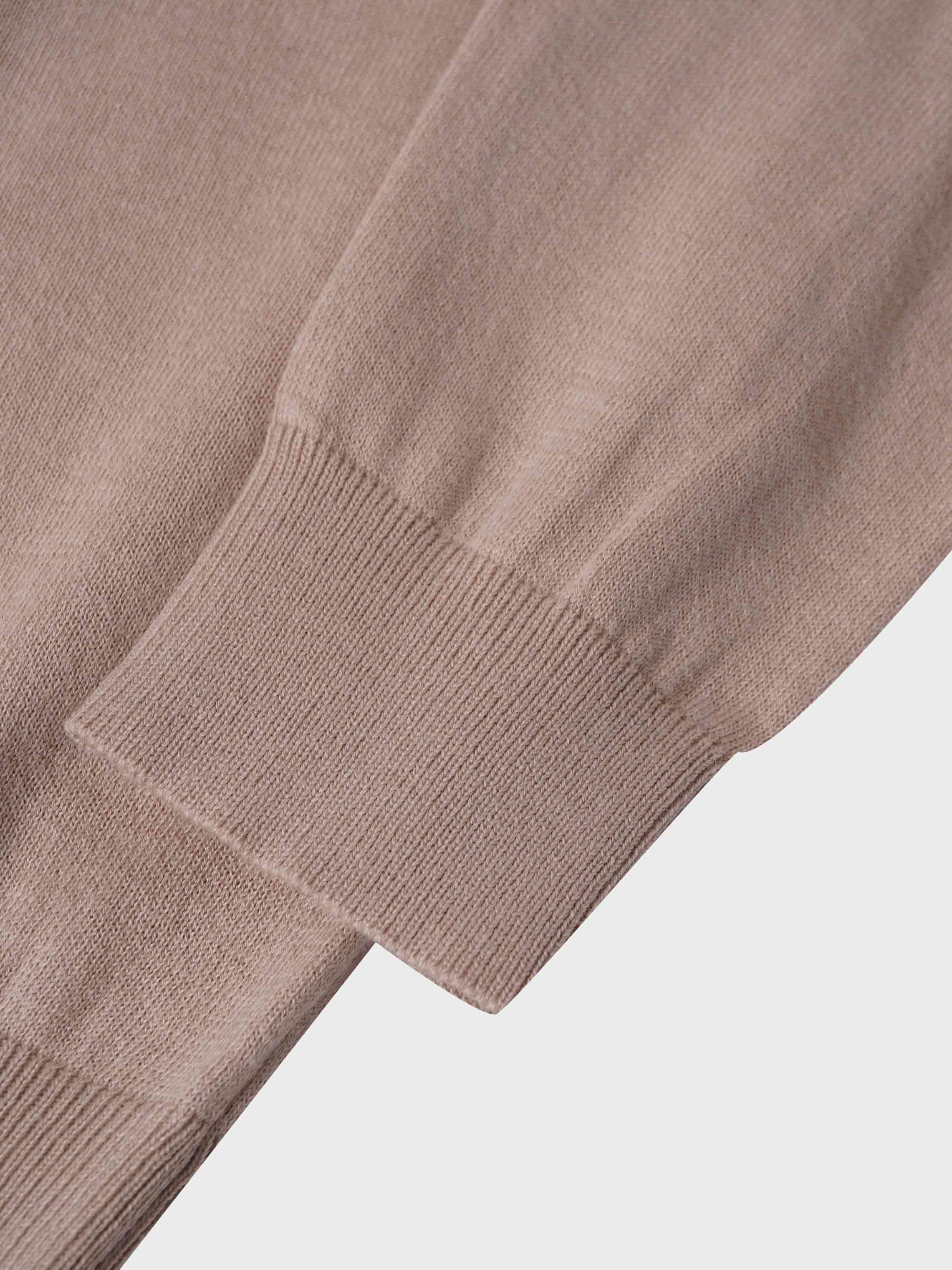 High V Lightweight Sweater-Tan