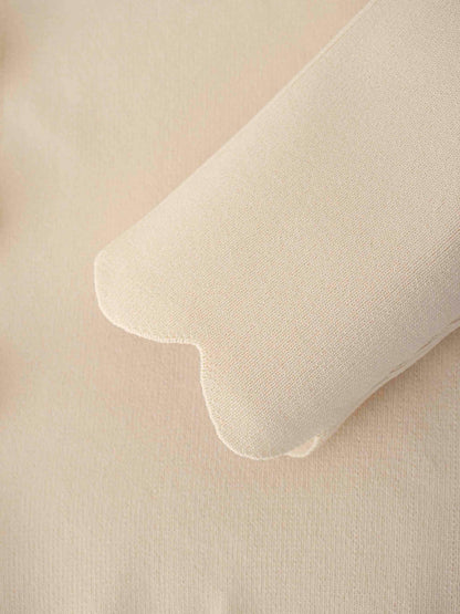 Scallop Edge Crew Cardigan Short-Ivory