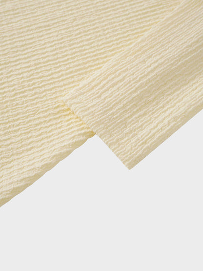 Textured Wrap Maxi Dress-Soft Yellow