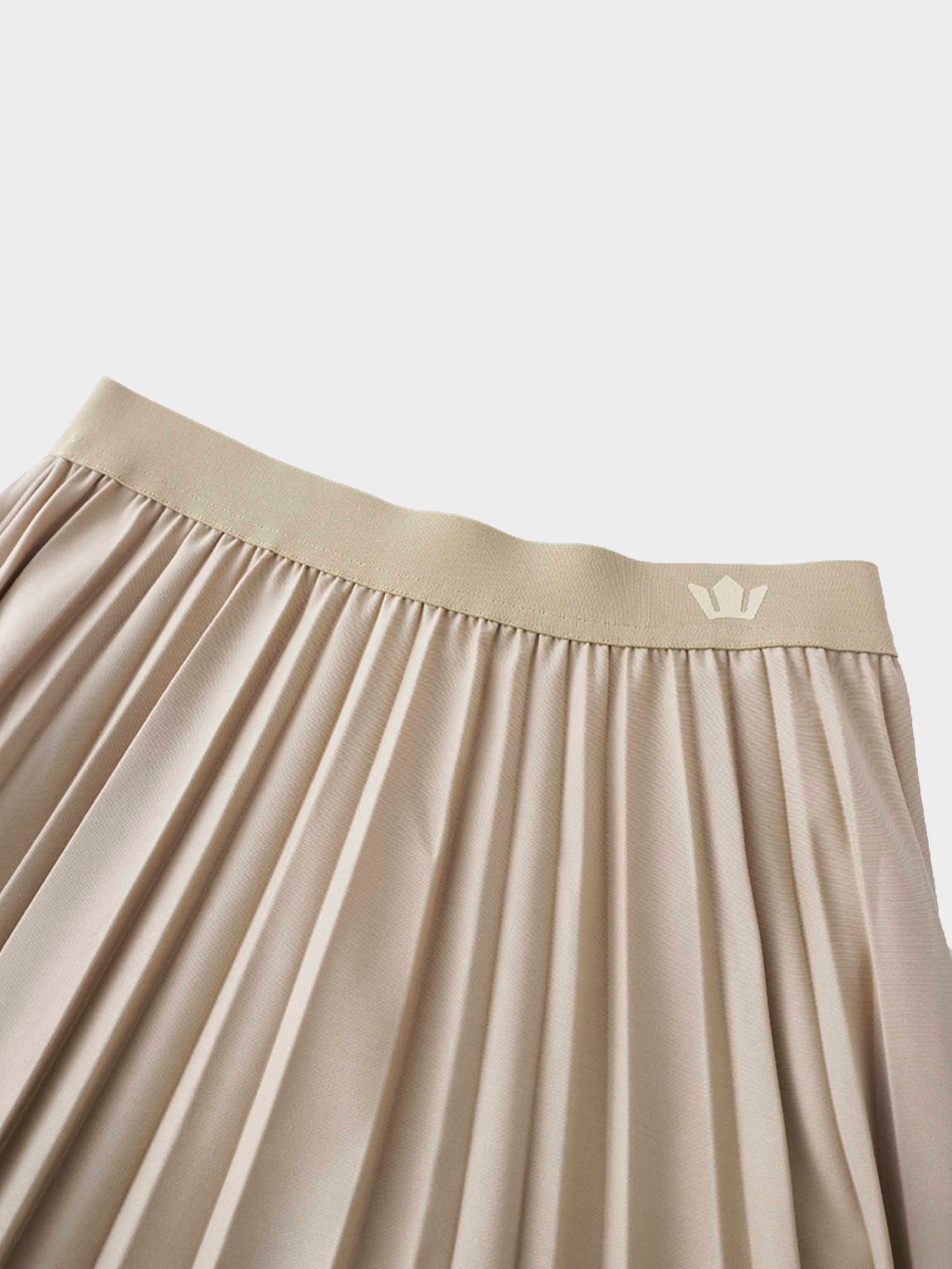 PLEATED SKIRT 35&quot;- TAN