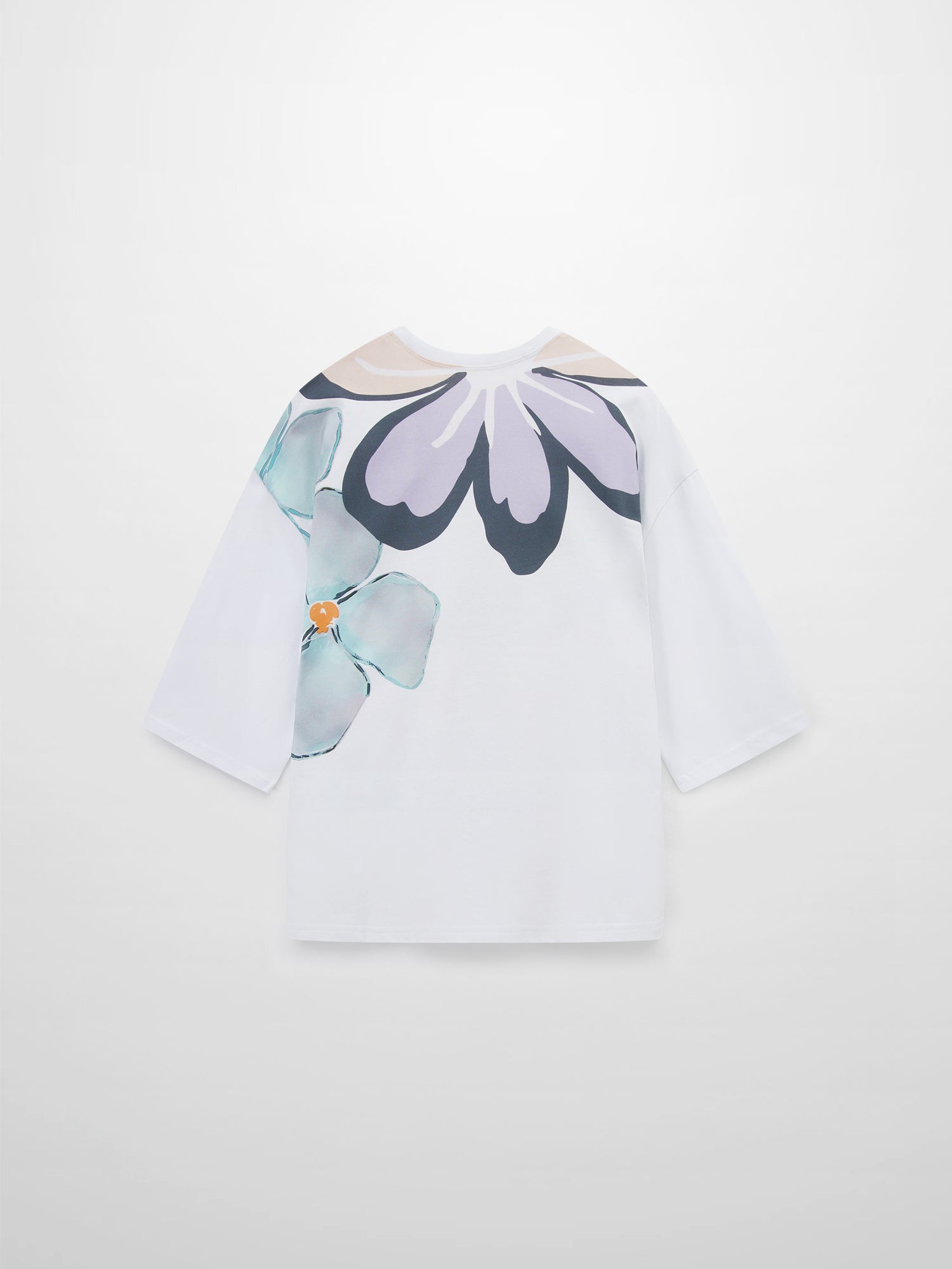 Oversized Printed Tee-Oversized Flower
