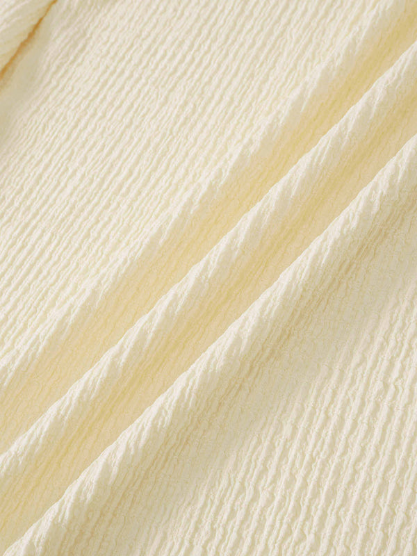 Textured Wrap Maxi Dress-Soft Yellow