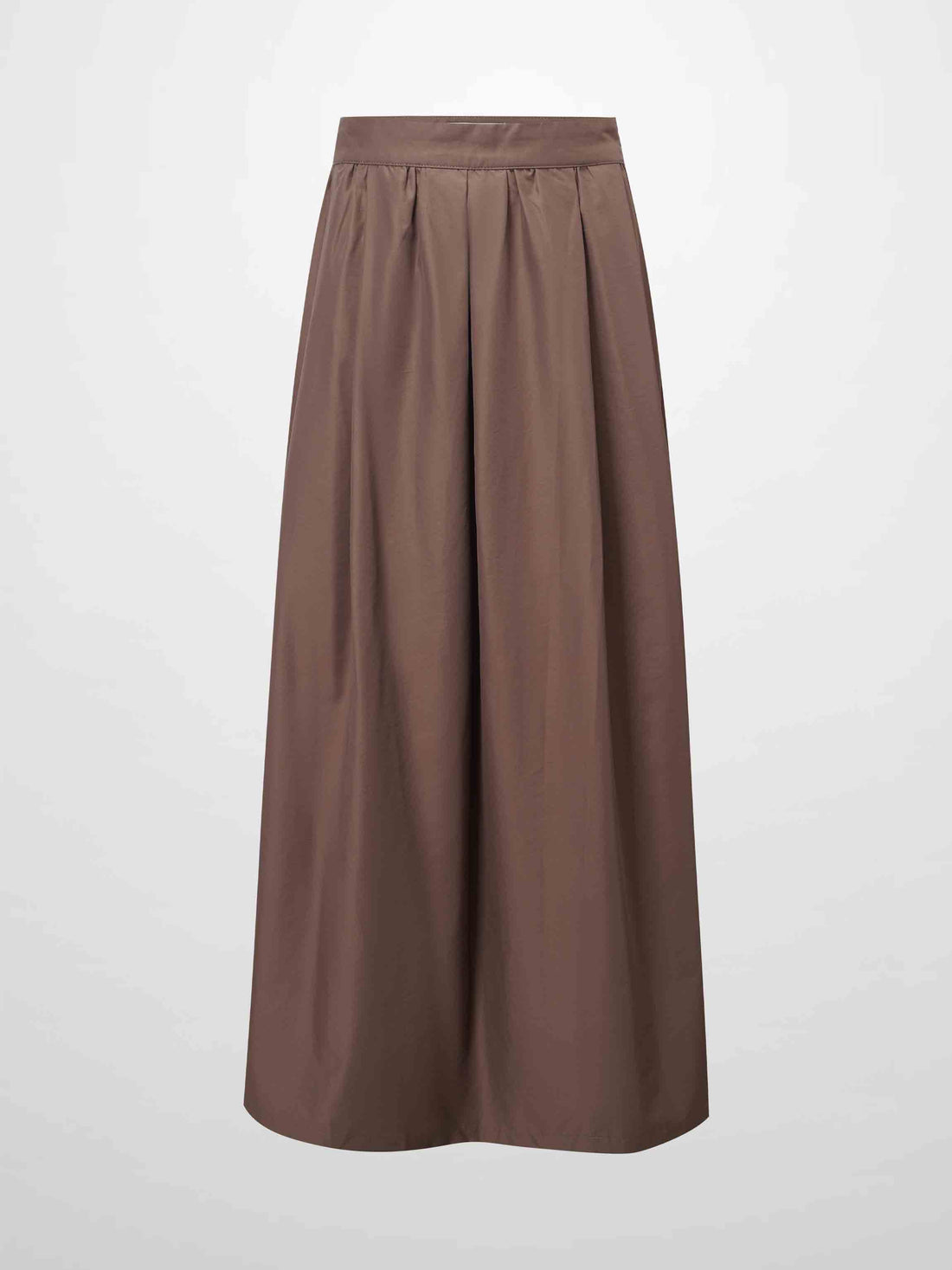 Waisted Full Taffeta Skirt-Mocha Mousse