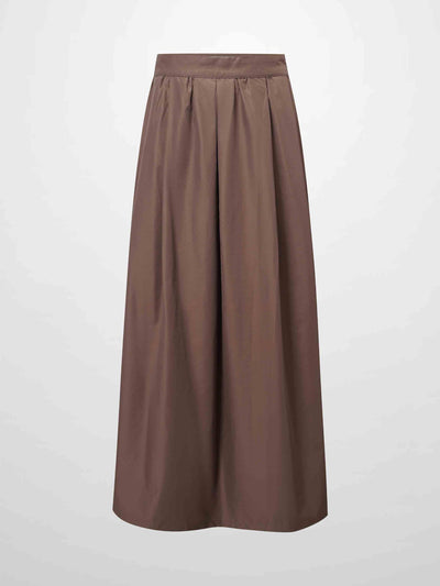 Waisted Full Taffeta Skirt-Mocha Mousse