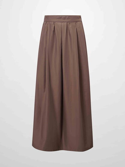 Waisted Full Taffeta Skirt-Mocha Mousse