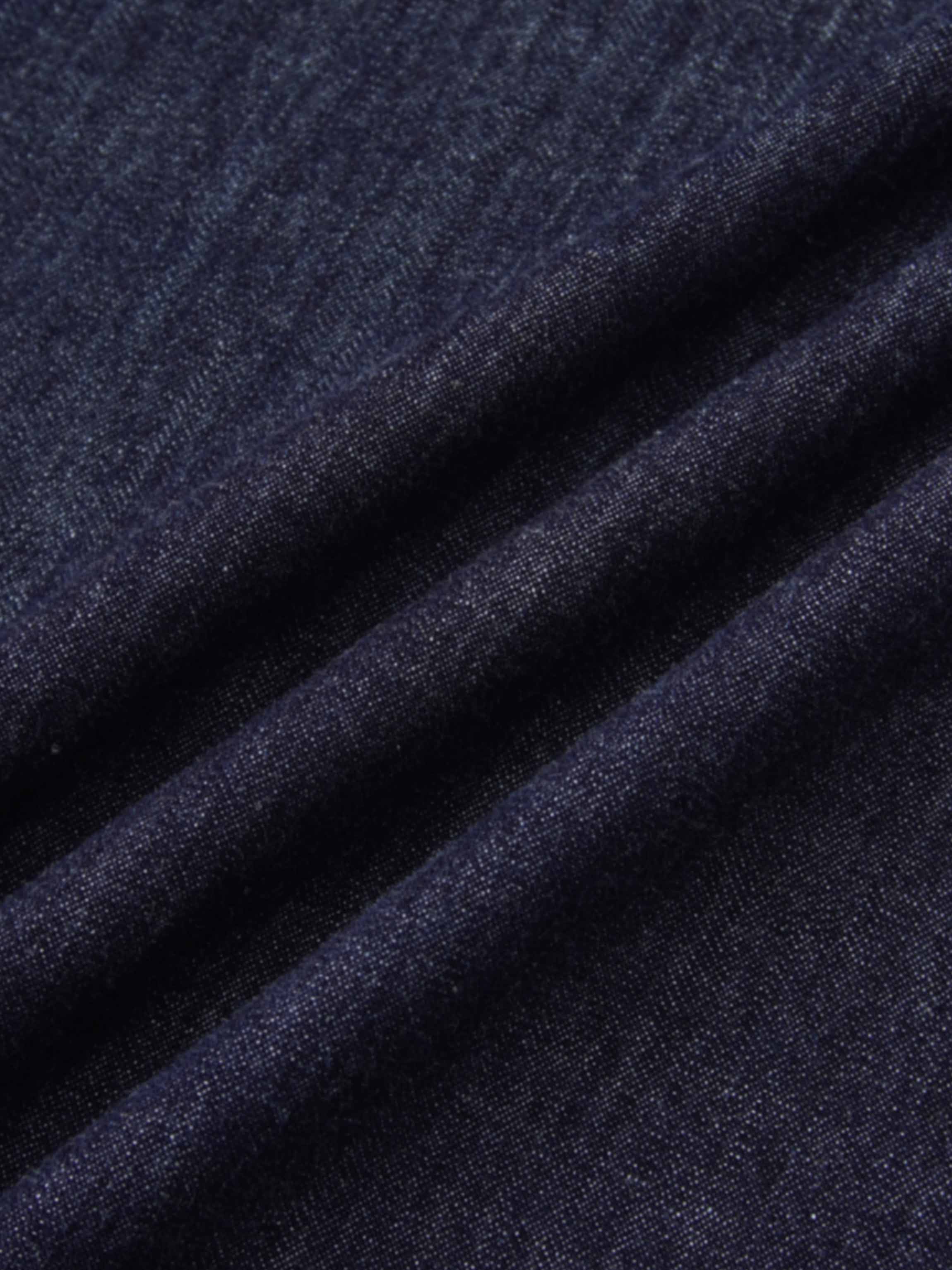 Front Panel Pocket Lightweight Denim Skirt-Dark Blue