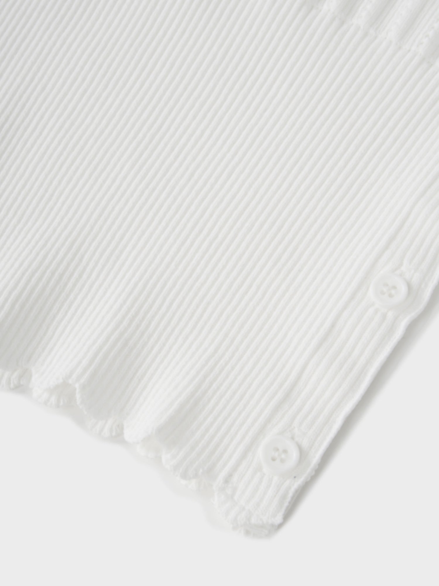 Wide Band Pointelle Sweater-White