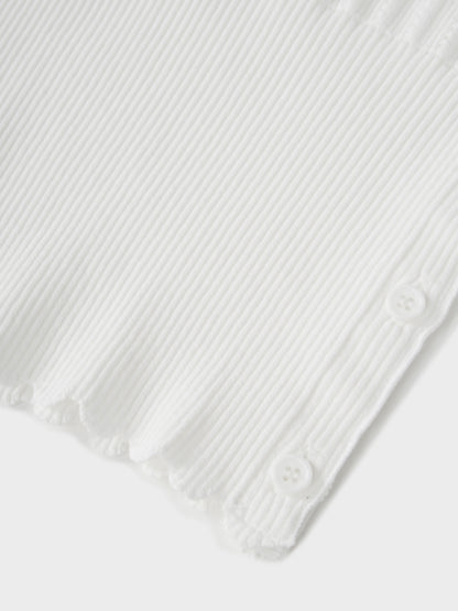 Wide Band Pointelle Sweater-White