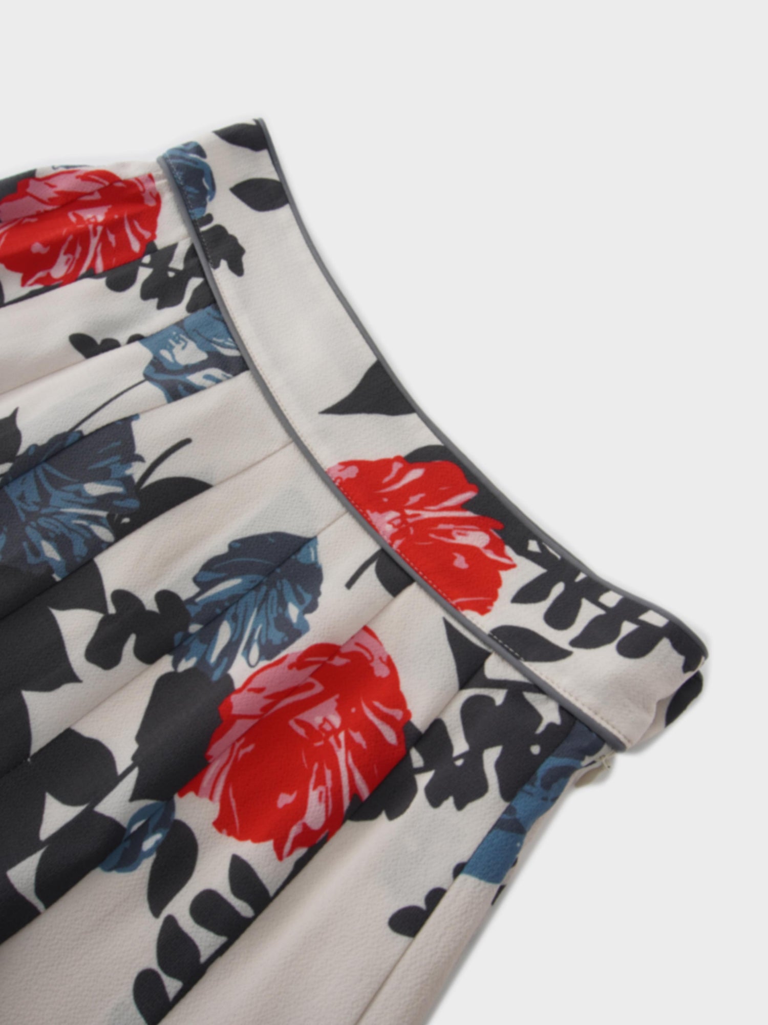 Printed Stitched Pleated Skirt-Floral