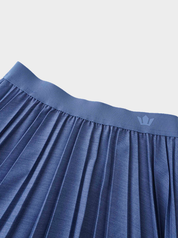 PLEATED SKIRT 37"-DENIM LT BLUE