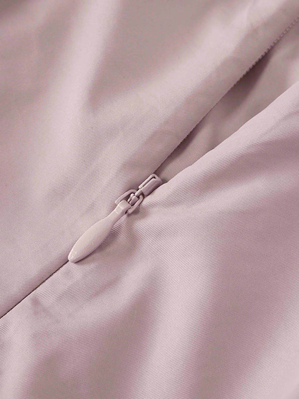 Waisted Full Taffeta Skirt-Mauve