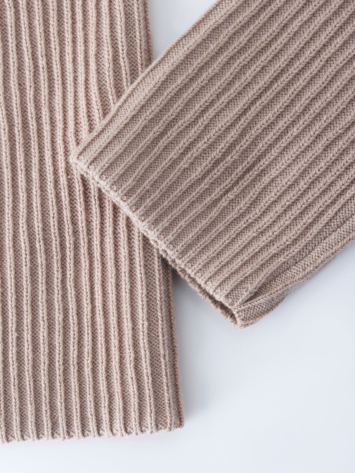 Ribbed Knit Cardigan-Tan