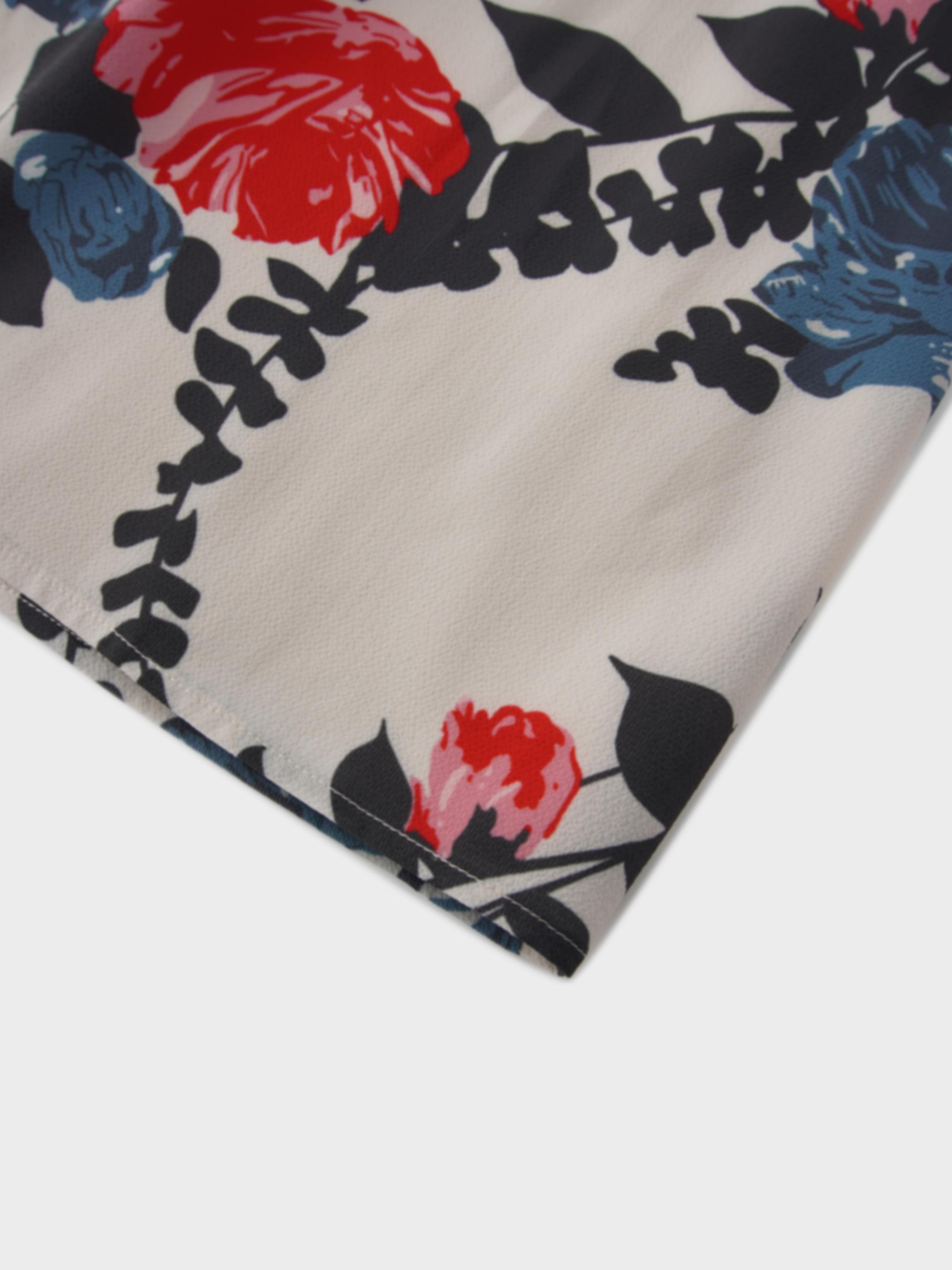Printed Stitched Pleated Skirt-Floral