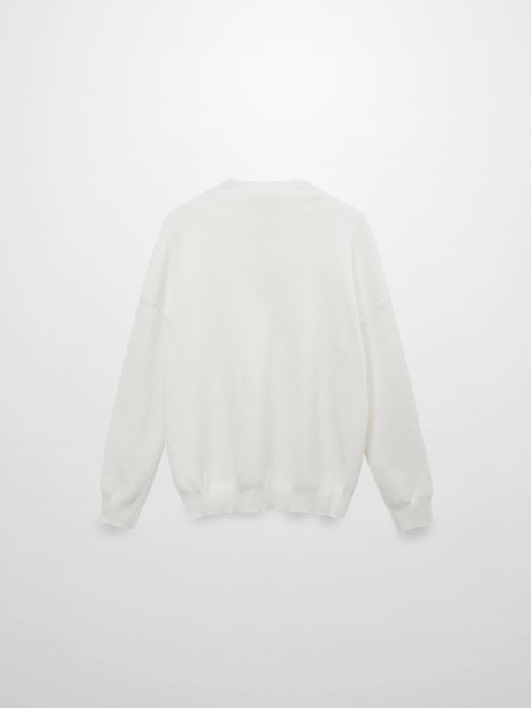 Mock Neck Thin Knit Sweater-Ivory