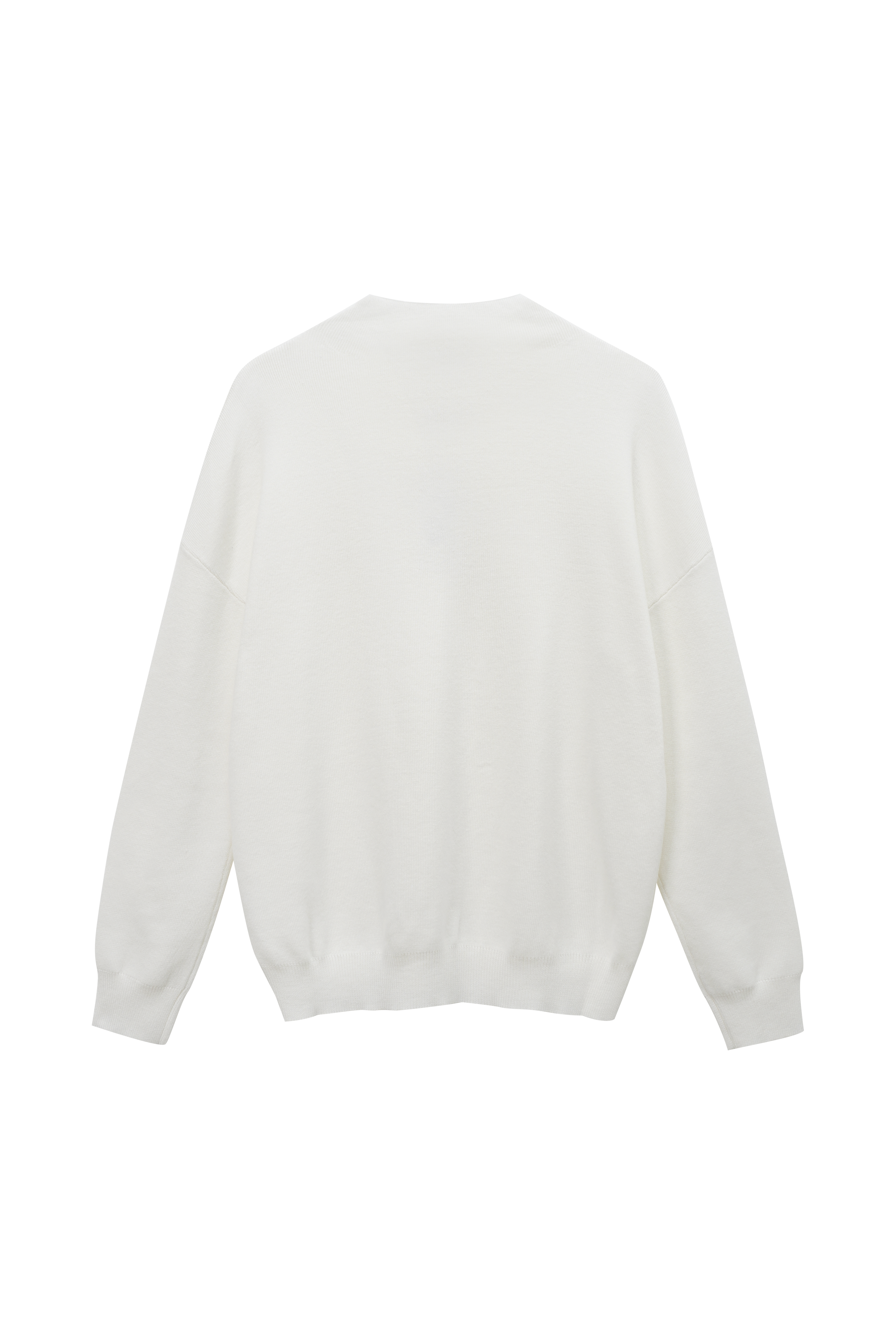 Mock Neck Thin Knit Sweater-Ivory
